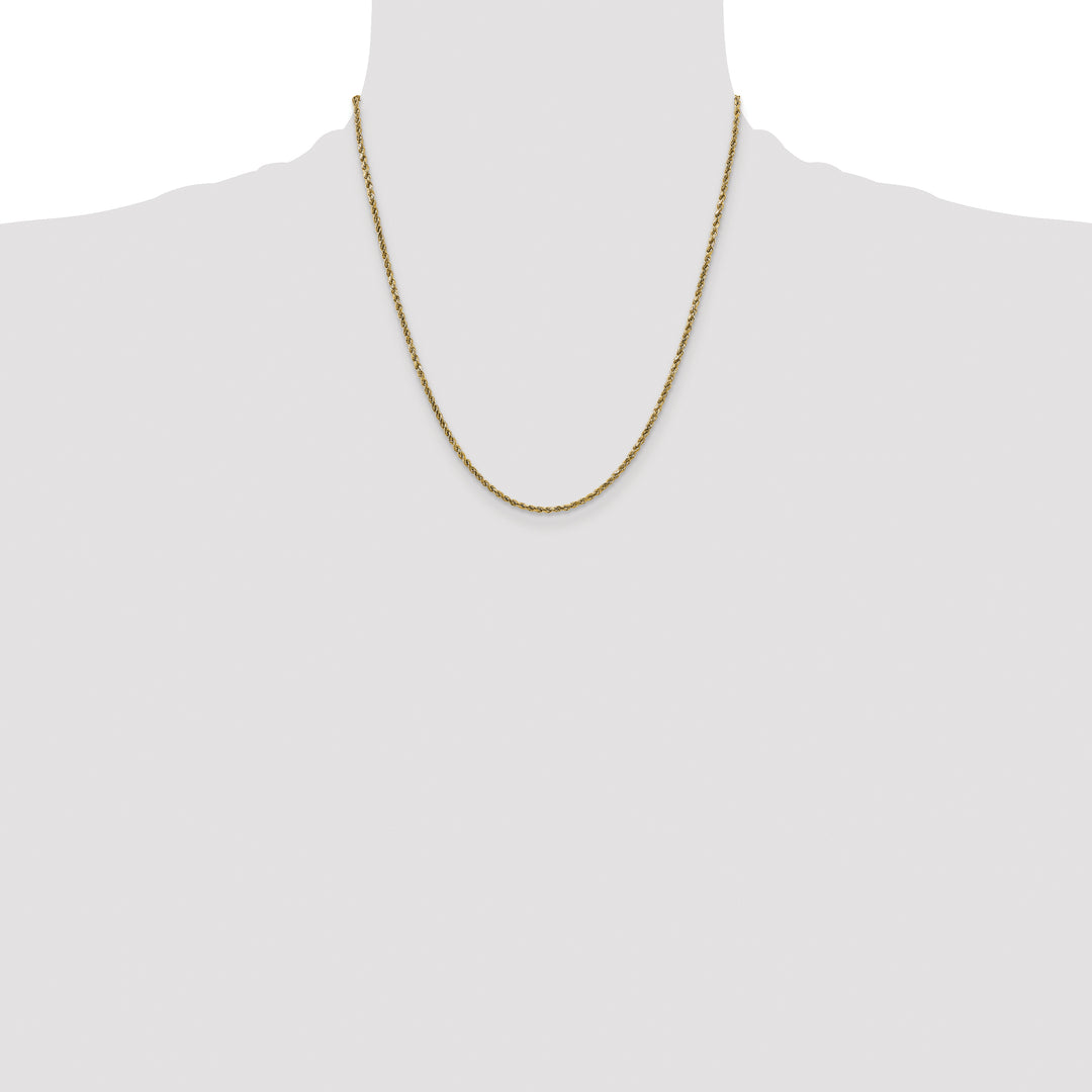 14k 2.25mm Semi-solid D/C Rope Chain