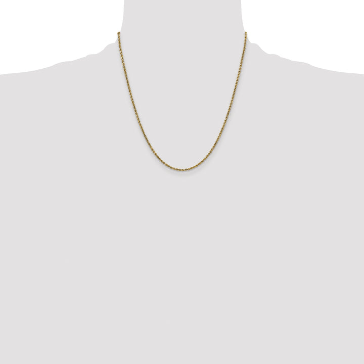 14k 2.25mm Semi-solid D/C Rope Chain