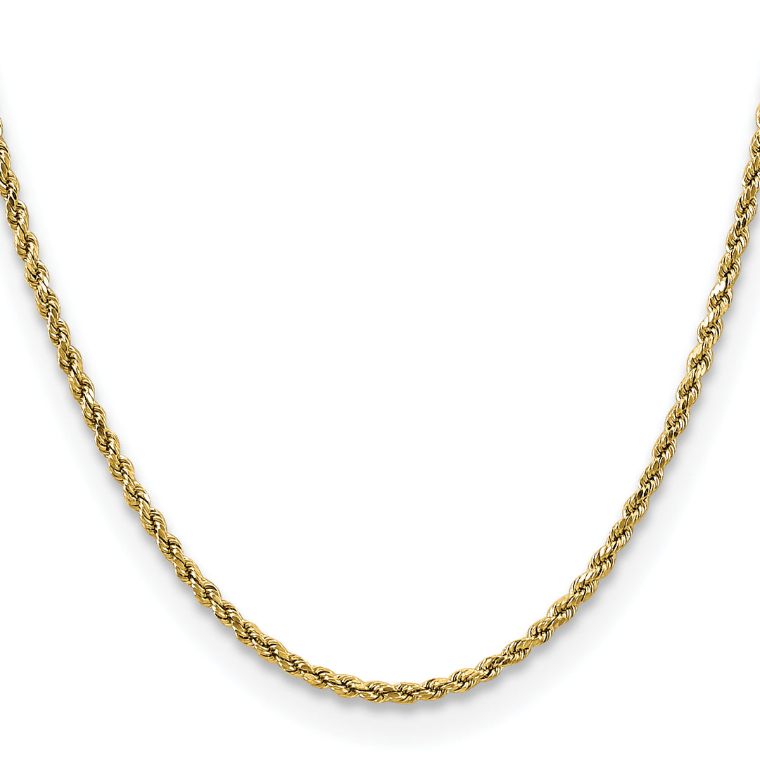 14k 2.5mm Semi-solid D/C Rope Chain