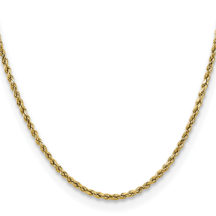14k 2.5mm Semi-solid D/C Rope Chain
