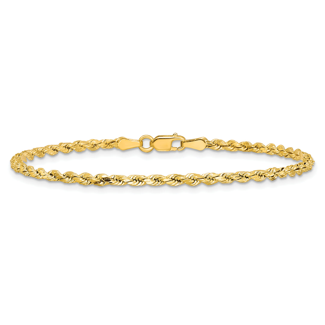 14k 2.5mm Semi-solid D/C Rope Chain