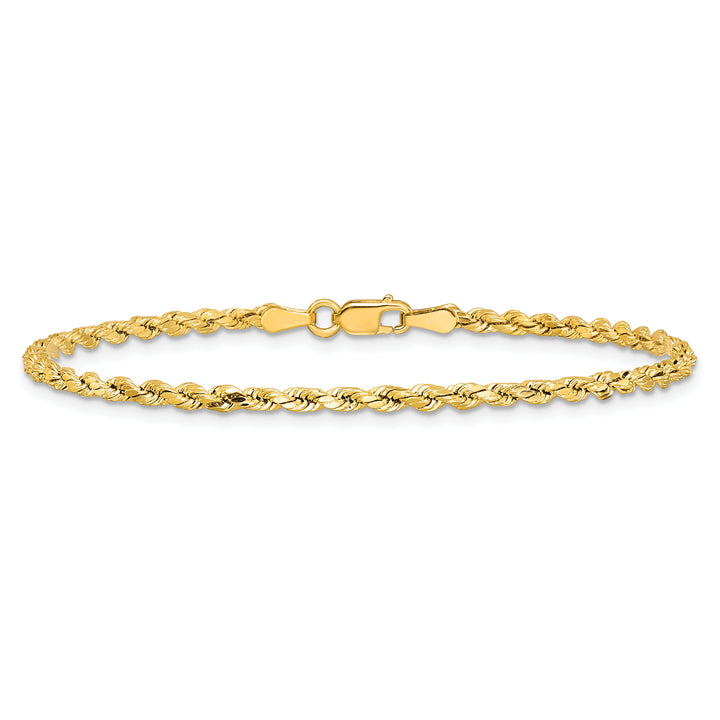 14k 2.5mm Semi-solid D/C Rope Chain