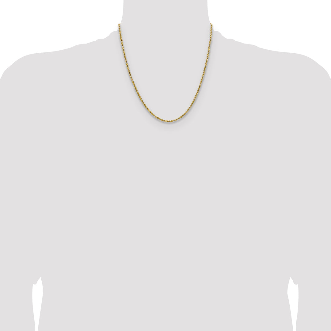 14k 2.5mm Semi-solid D/C Rope Chain