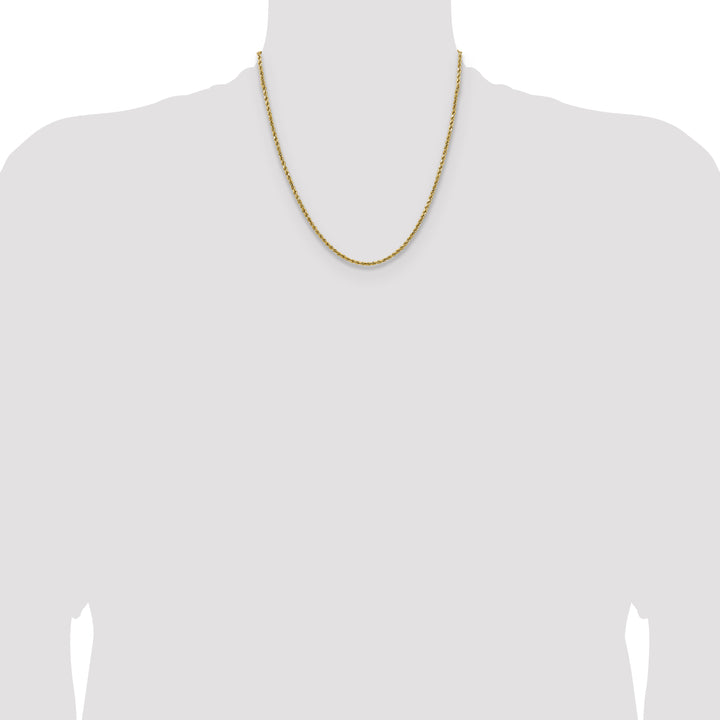 14k 2.5mm Semi-solid D/C Rope Chain