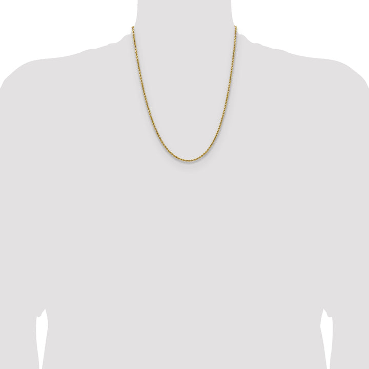 14k 2.5mm Semi-solid D/C Rope Chain