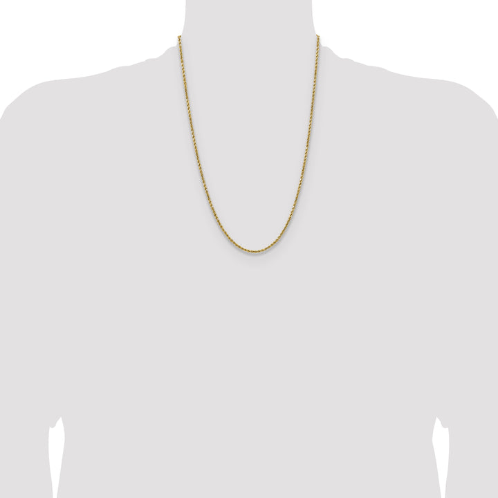 14k 2.5mm Semi-solid D/C Rope Chain