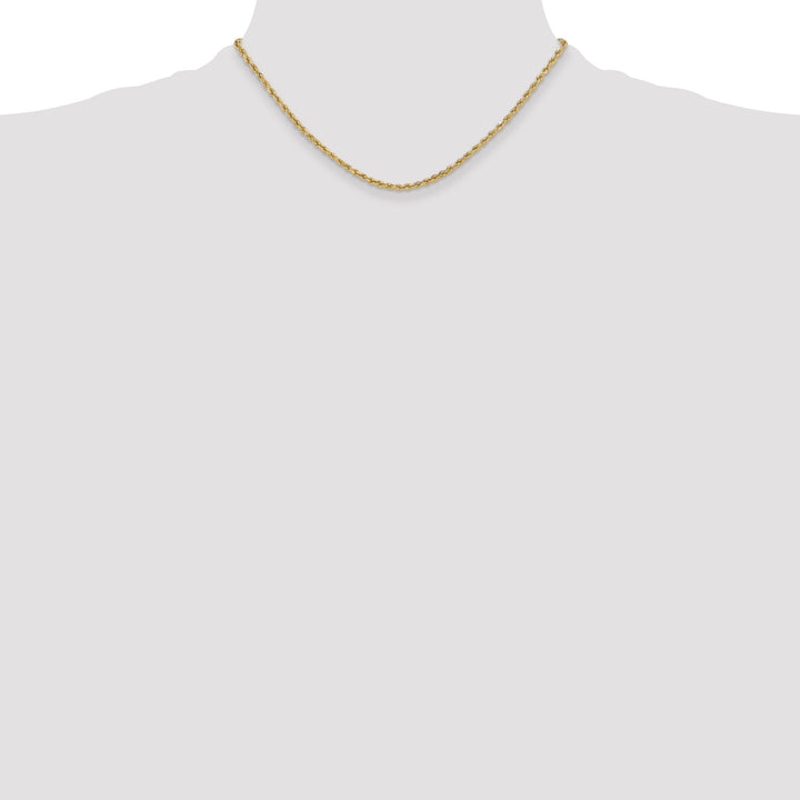 14k 3.0mm Semi-solid D/C Rope Chain