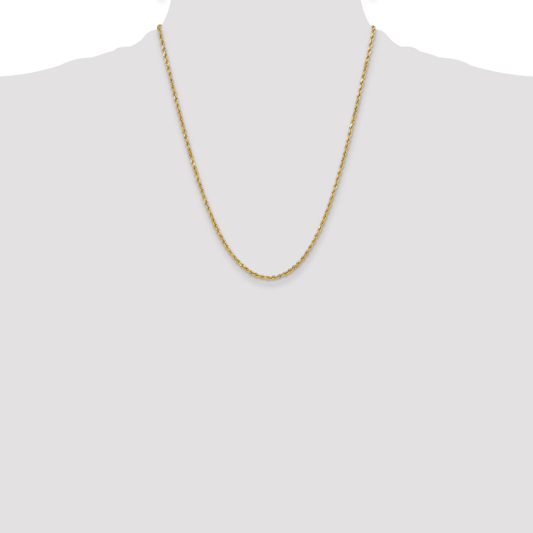 14k 3mm Semi-solid D/C Rope Chain