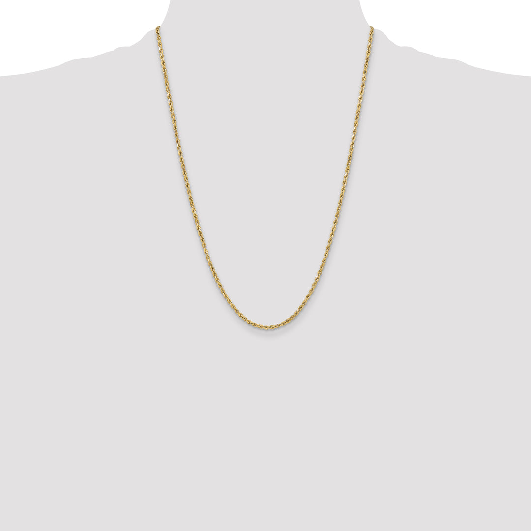 14k 3mm Semi-solid D/C Rope Chain
