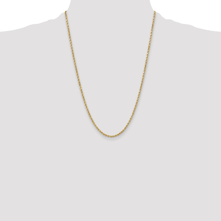 14k 3mm Semi-solid D/C Rope Chain
