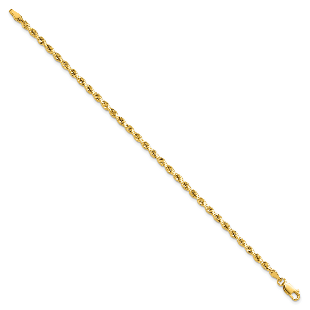 14k 3mm Semi-solid D/C Rope Chain