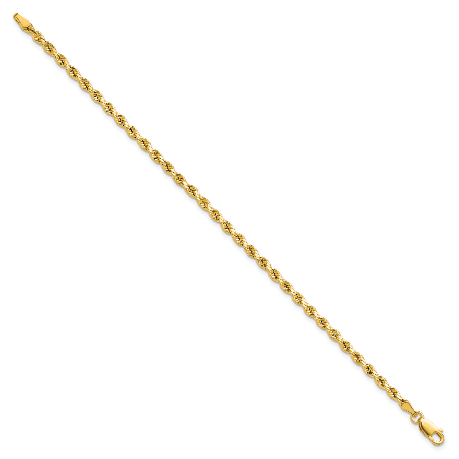 14k 3mm Semi-solid D/C Rope Chain