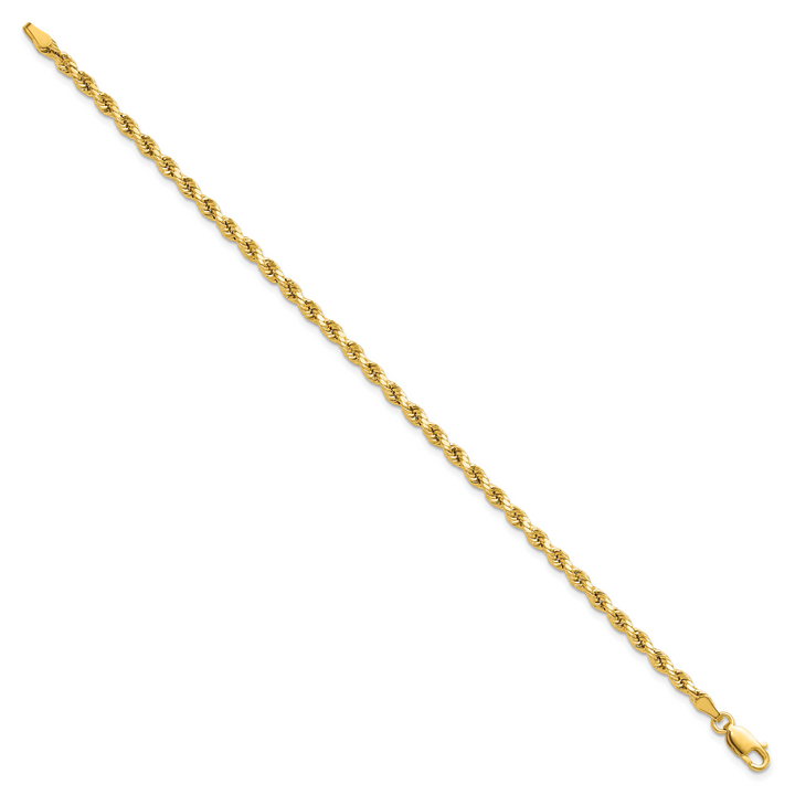 14k 3mm Semi-solid D/C Rope Chain