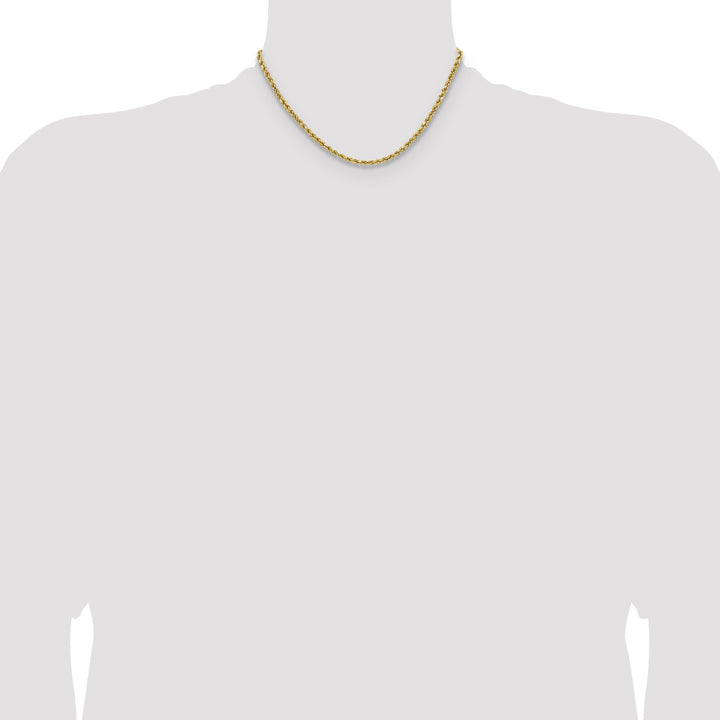 14k 3.5mm Semi-solid D/C Rope Chain
