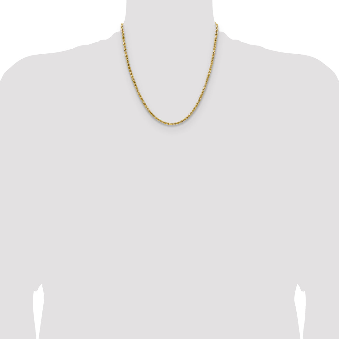 14k 3.5mm Semi-solid D/C Rope Chain