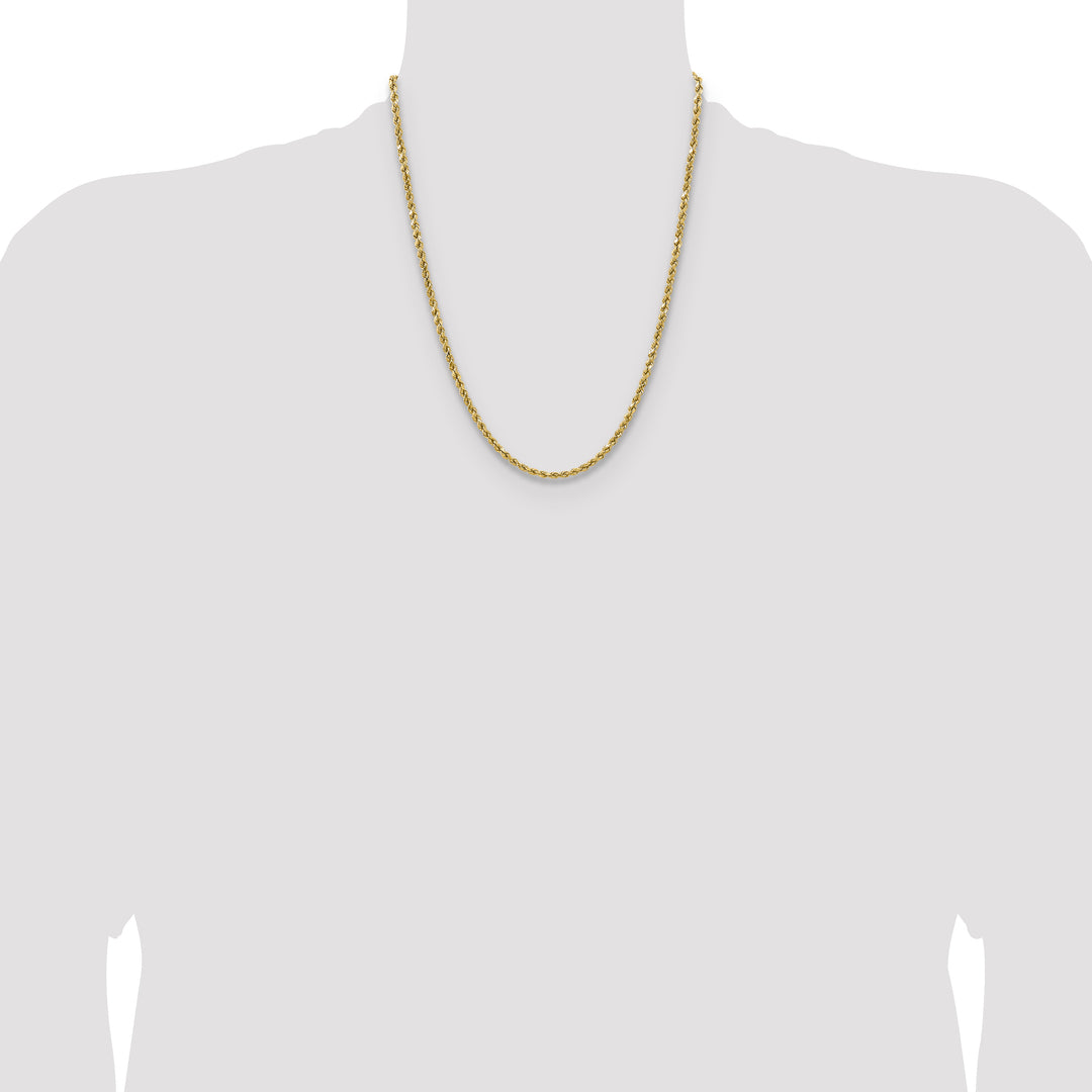 14k 3.5mm Semi-solid D/C Rope Chain