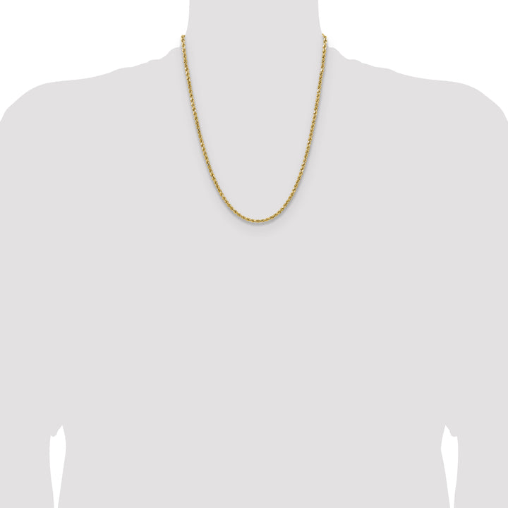 14k 3.5mm Semi-solid D/C Rope Chain