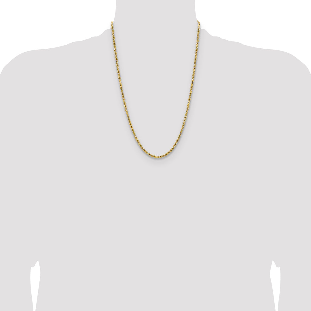 14k 3.5mm Semi-solid D/C Rope Chain