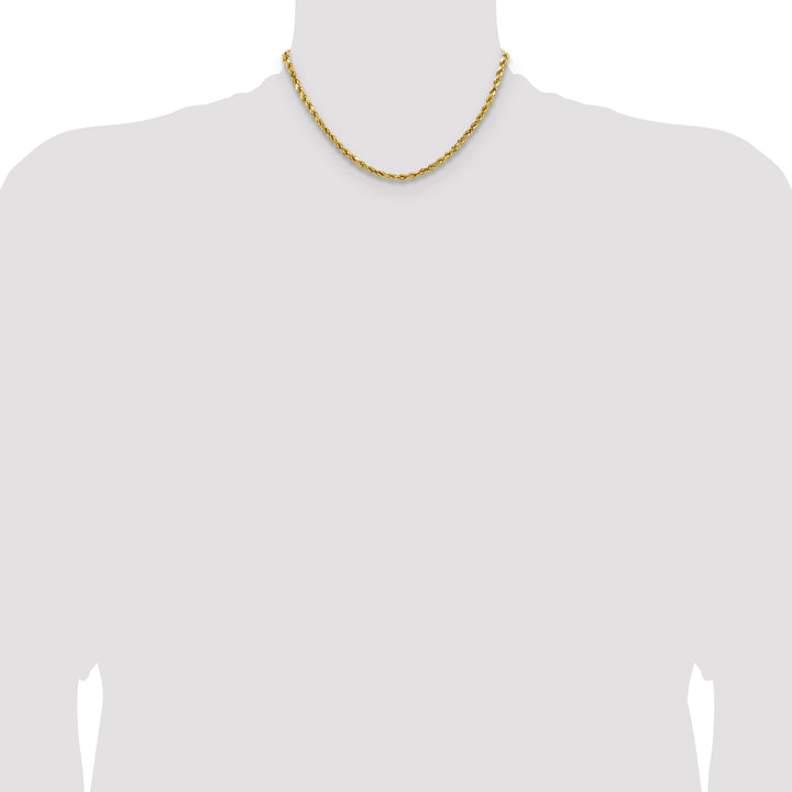14k 4.0mm Semi-solid D/C Rope Chain