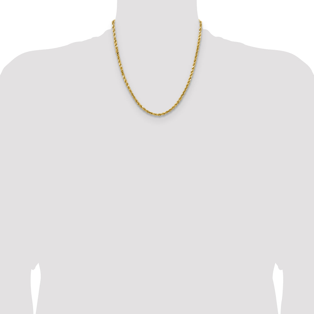 14k 4.0mm Semi-solid D/C Rope Chain
