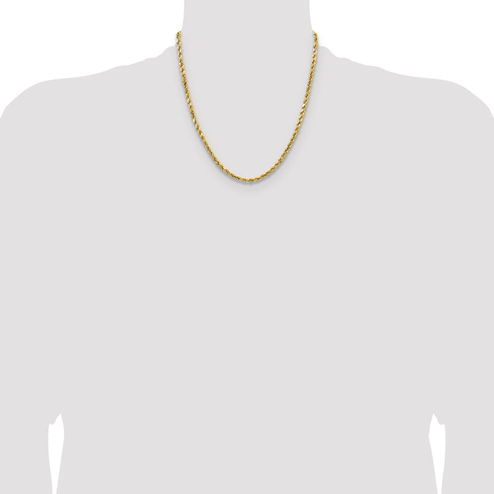 14k 4.0mm Semi-solid D/C Rope Chain