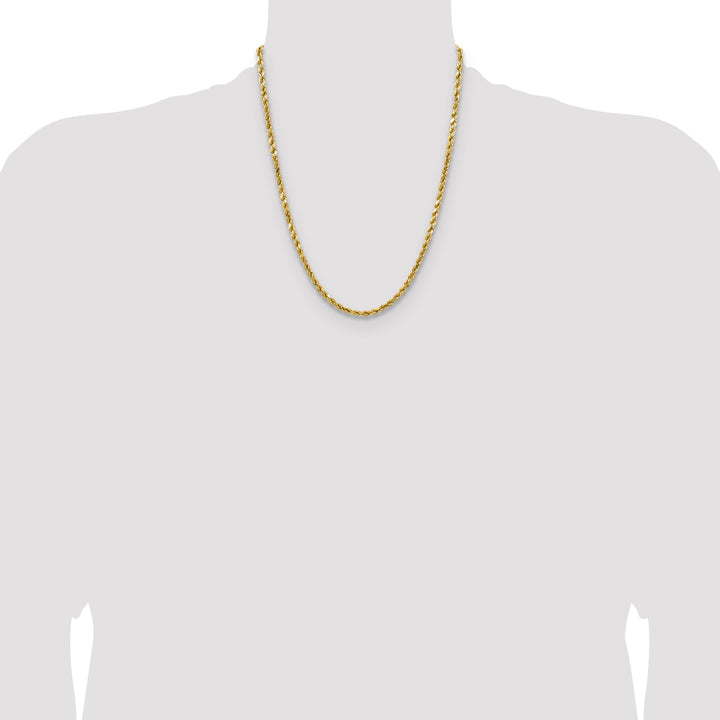 14k 4.0mm Semi-solid D/C Rope Chain