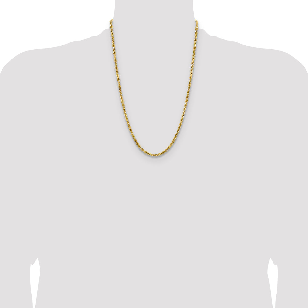 14k 4.0mm Semi-solid D/C Rope Chain
