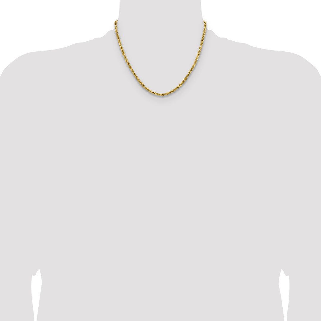 14k 4mm Semi-solid D/C Rope Chain