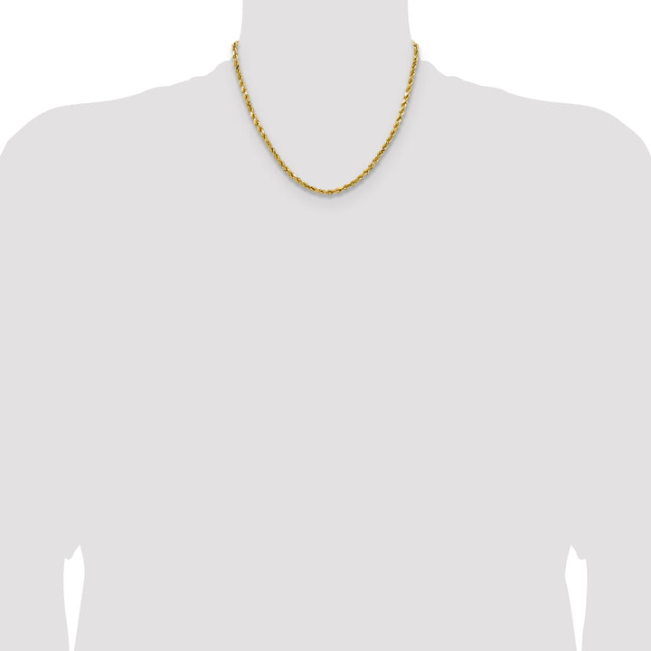 14k 4mm Semi-solid D/C Rope Chain