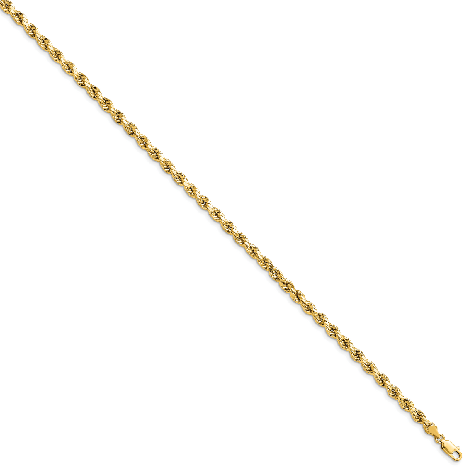 14k 4mm Semi-solid D/C Rope Chain