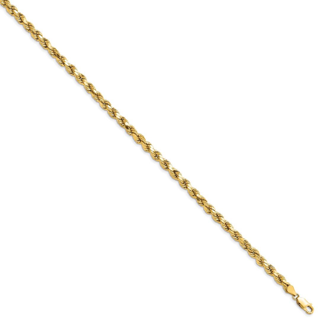 14k 4.9mm Semi-solid D/C Rope Chain