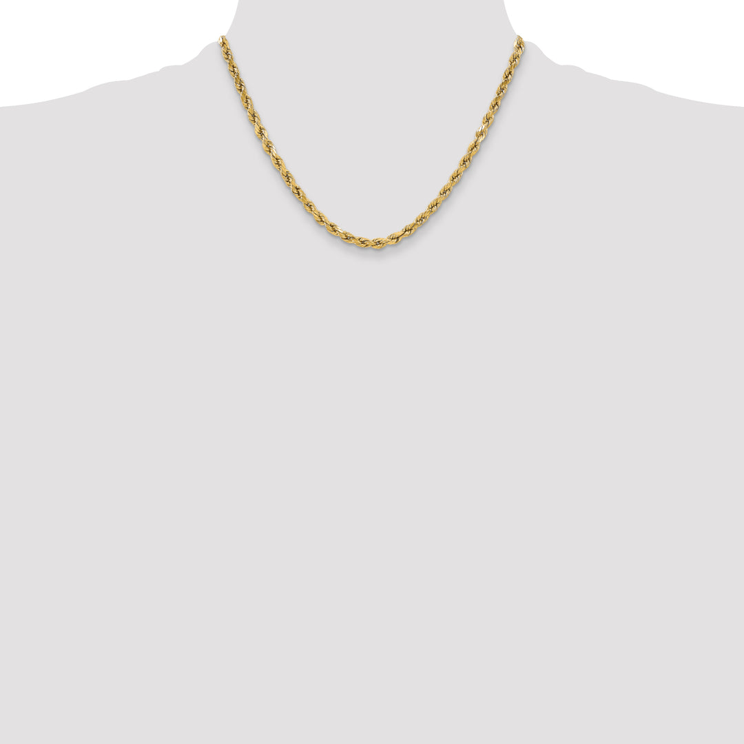 14k 5.5mm Semi-solid D/C Rope Chain