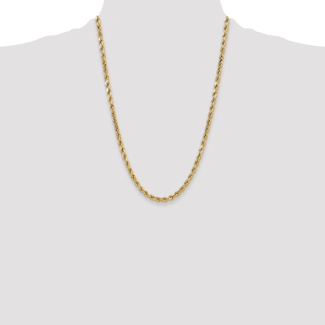 14k 5.5mm Semi-solid D/C Rope Chain