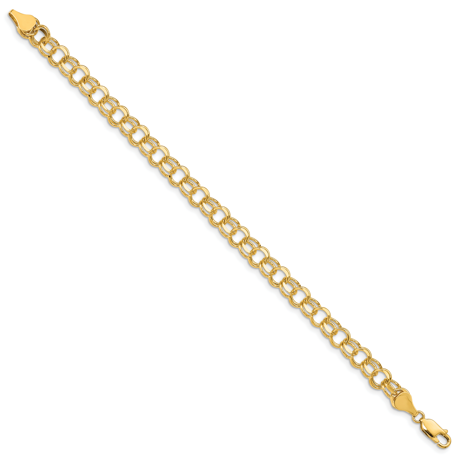 14k Double Link Charm Bracelet