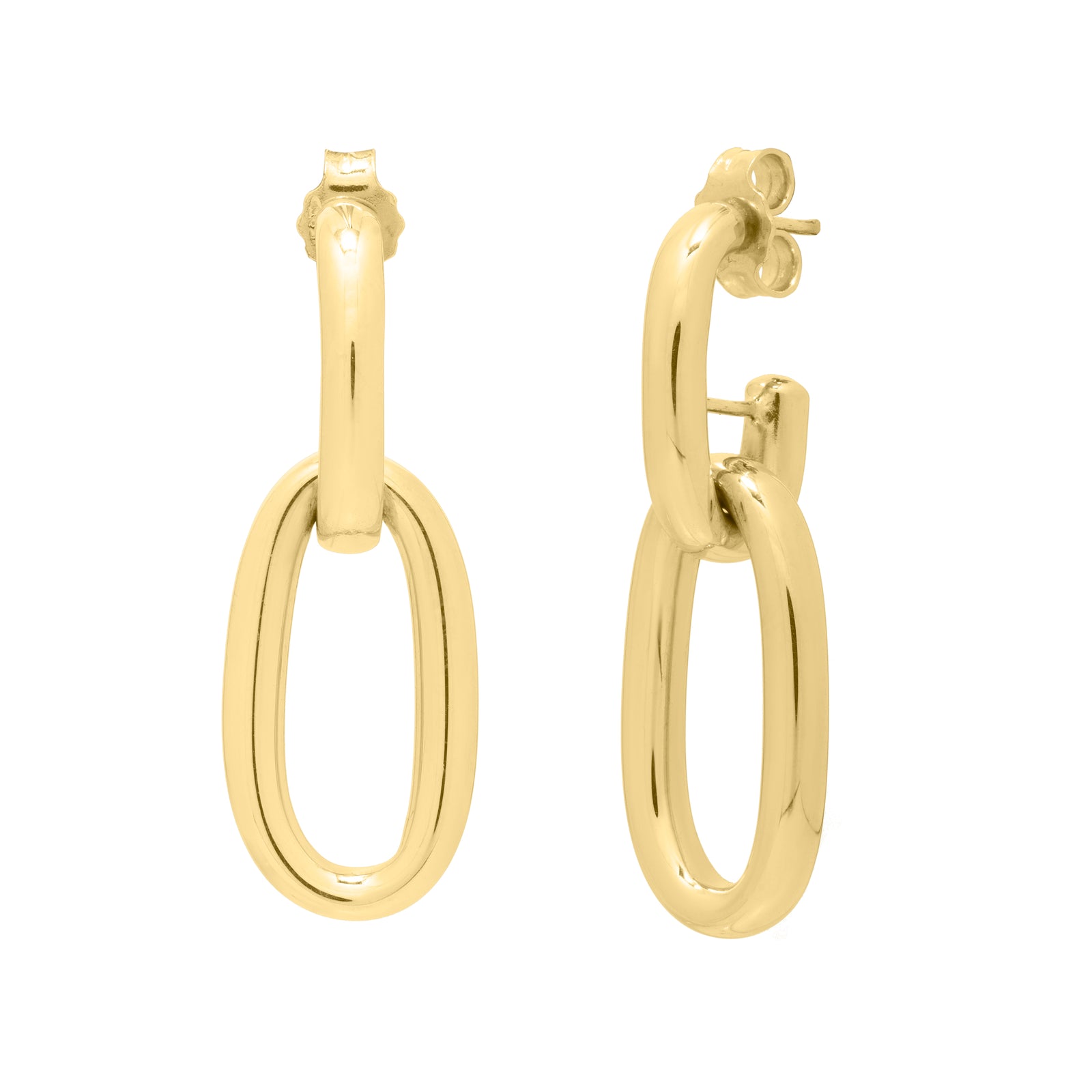 14K Gold Link Drop Earrings