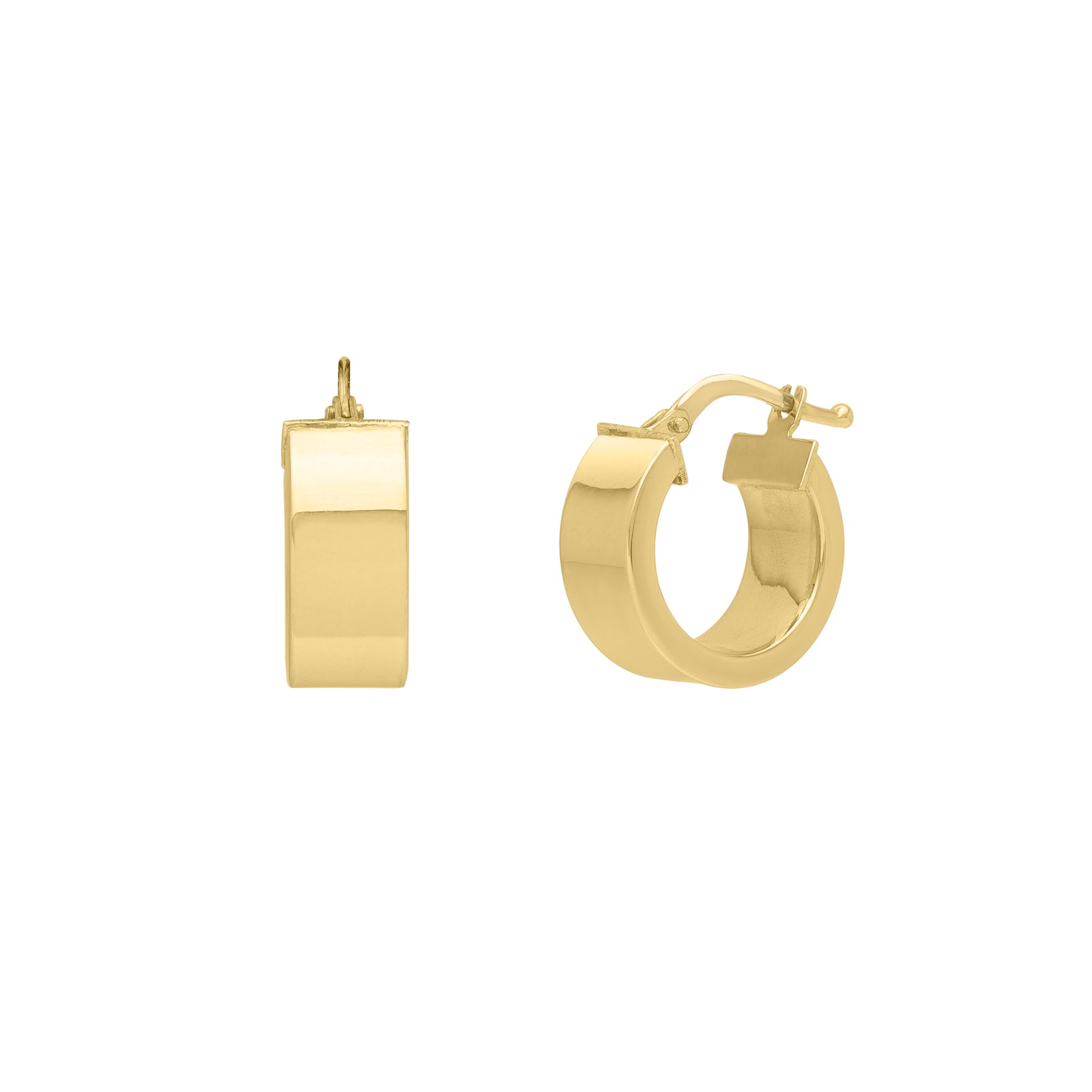 14K Small Wedding Band Hoops