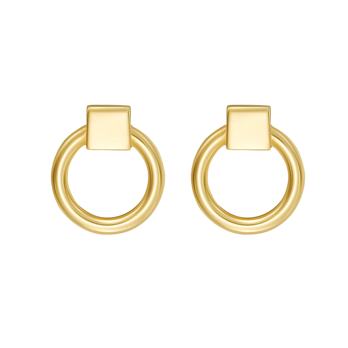 14K Open Circle Stud Earrings