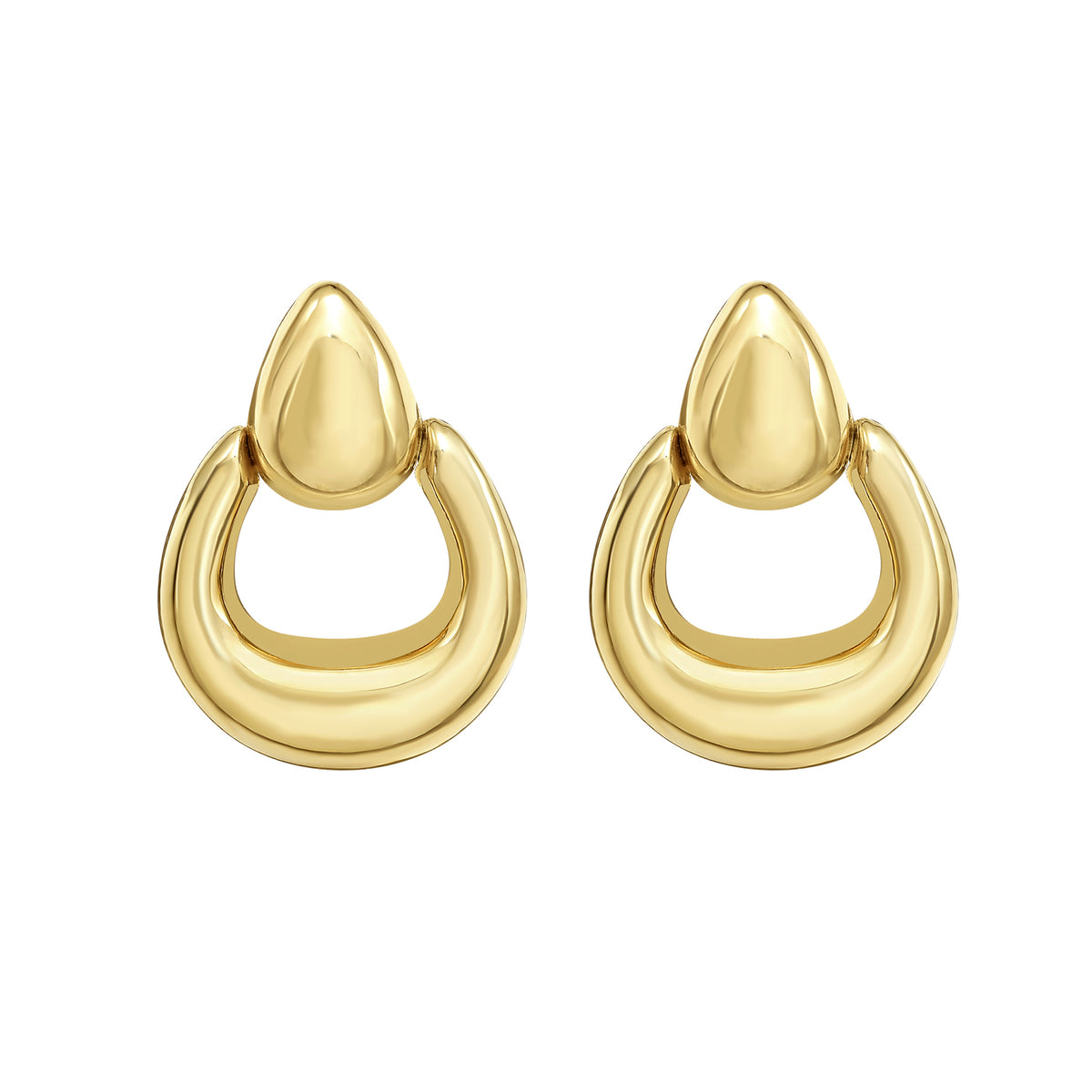 14K Sculpted Door Knocker Earrings
