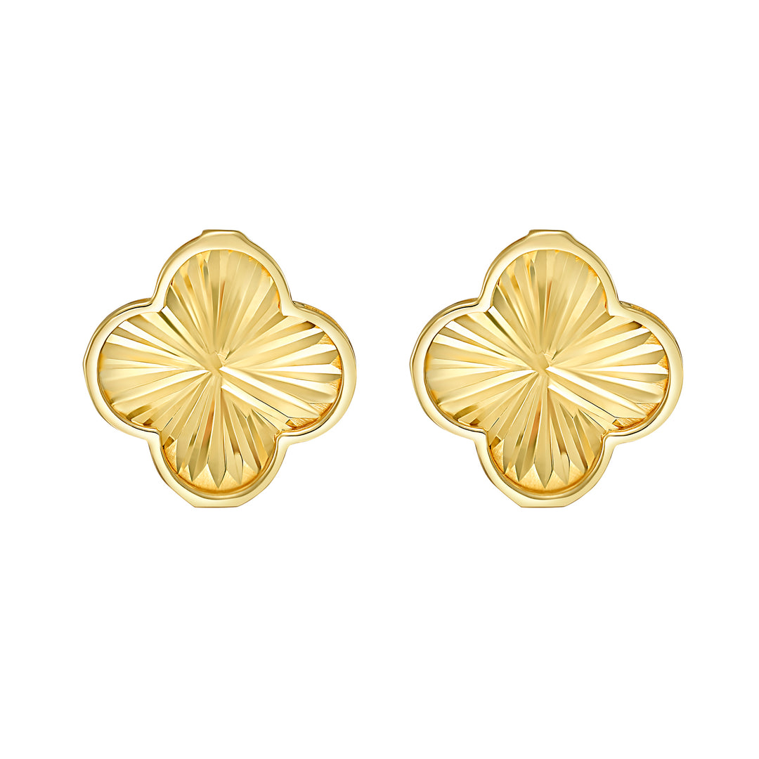 14K Radiating Clover Earrings