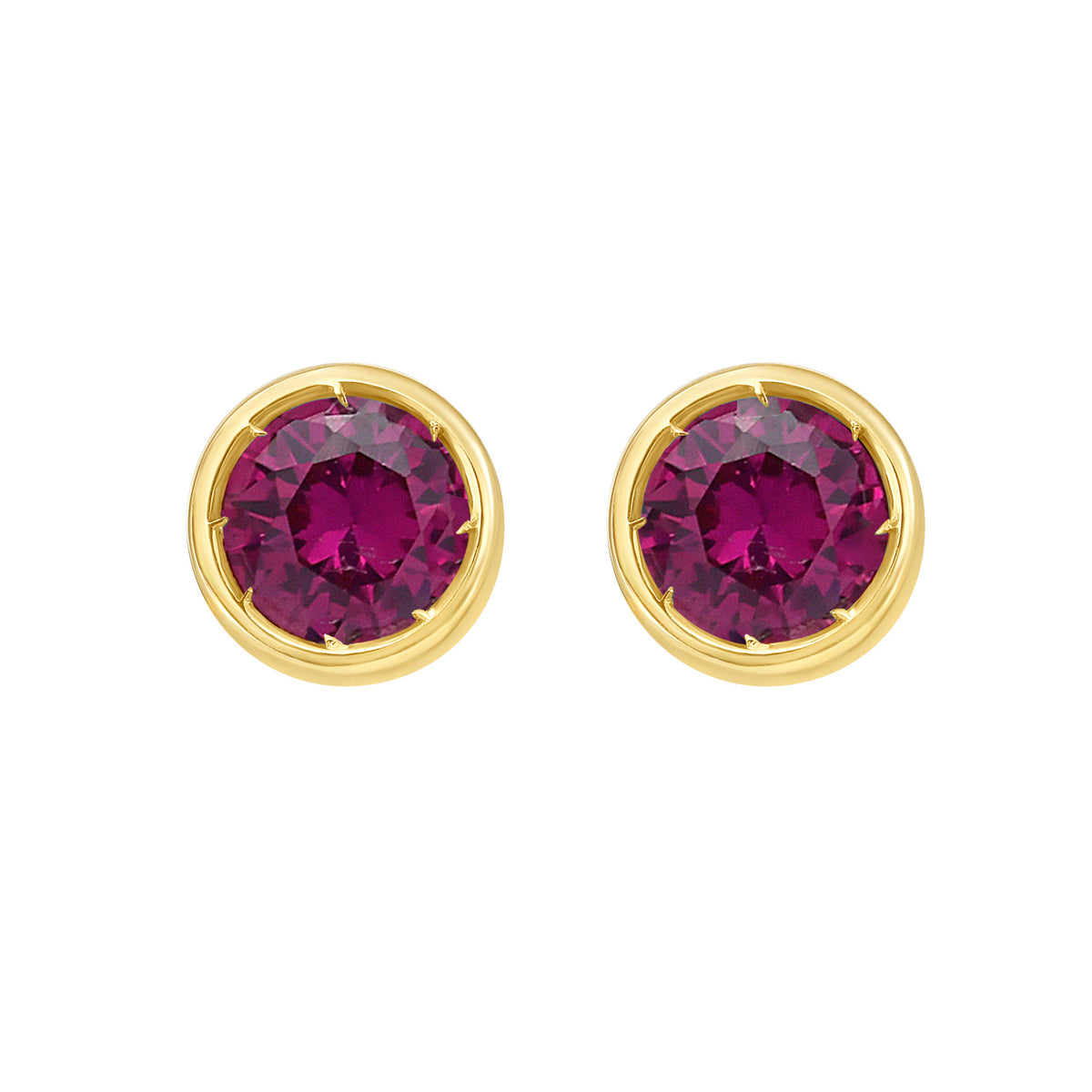 14K Created Ruby Birthstone Earrings