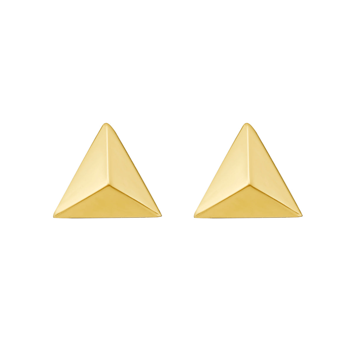 14K Flat Back Triangle Earrings