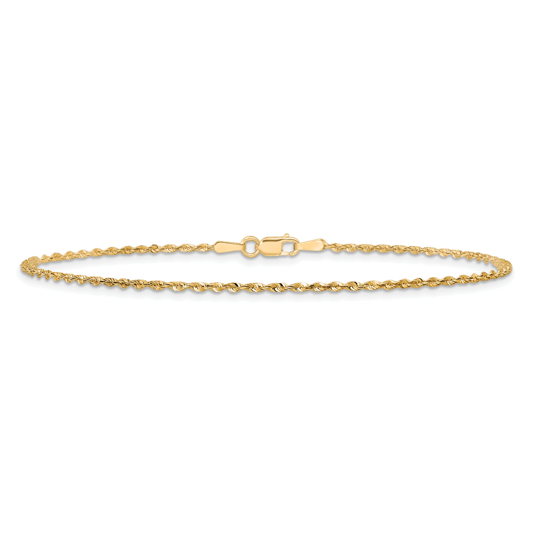 14k 1.5mm Ultra D/C Lightweight Rope Chain Anklet