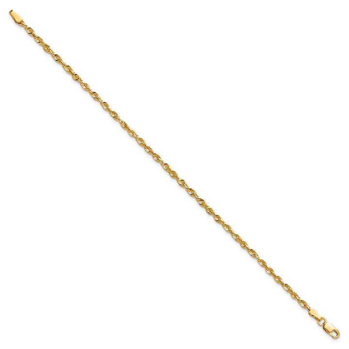 14k 2.5mm Ultra D/C Lightweight Rope Chain Anklet