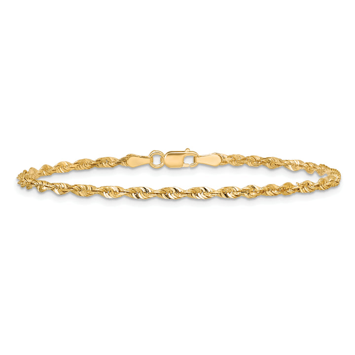 14k 2.5mm Ultra D/C Lightweight Rope Chain Anklet