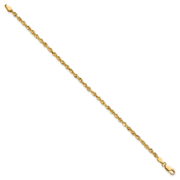 14k 2.75mm Ultra D/C Lightweight Rope Chain Anklet