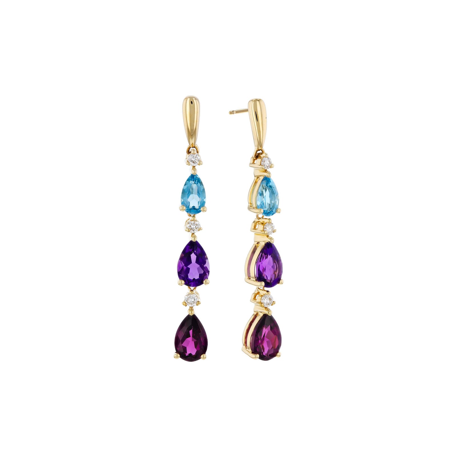 14KT Gold Multi-Stone Earrings