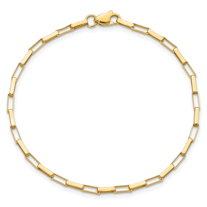 14K Polished Fancy Box Links 7.5in Bracelet