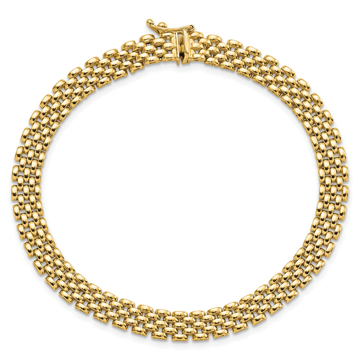 14k 6mm Panther Link Bracelet