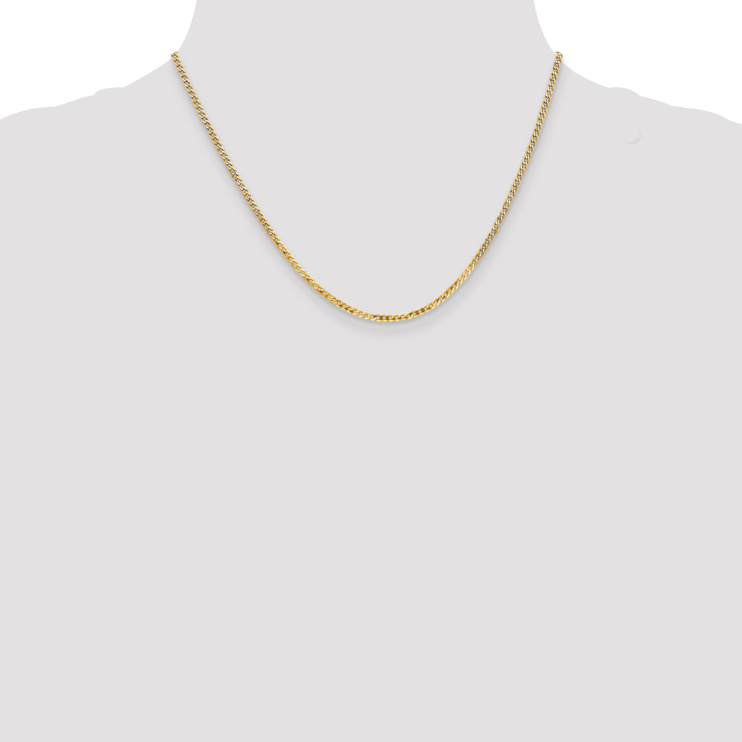 14k 2.2mm Flat Beveled Curb Chain