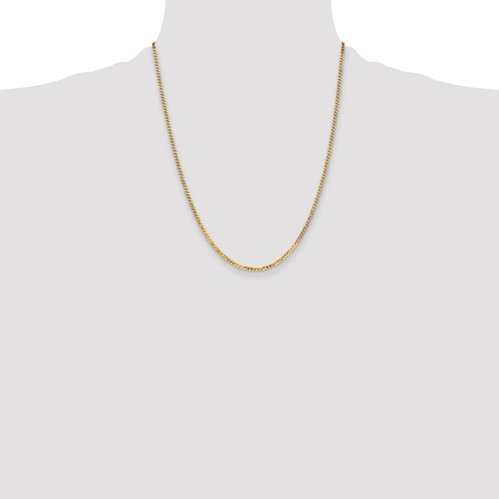 14k 2.2mm Flat Beveled Curb Chain